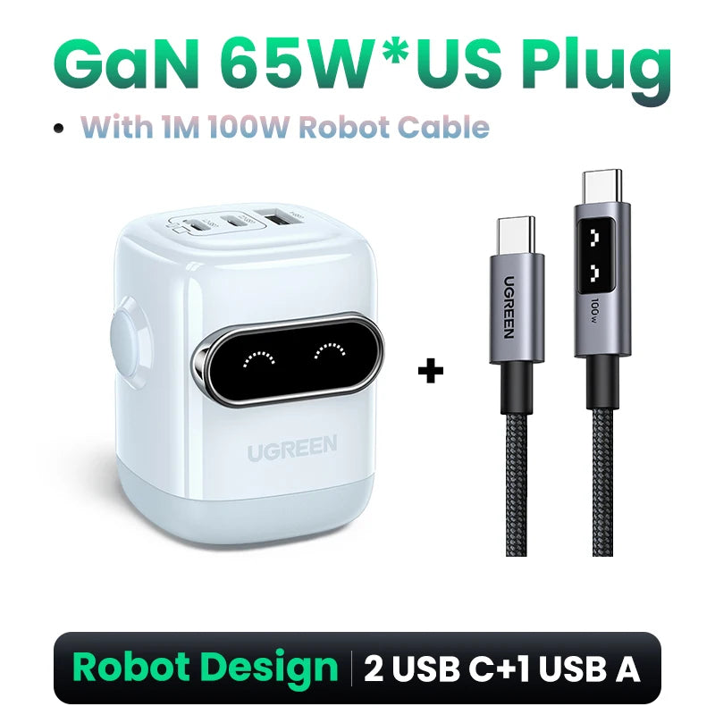 UGREEN 65W 30W GaN Charger US Plug Fast Charger for iPhone